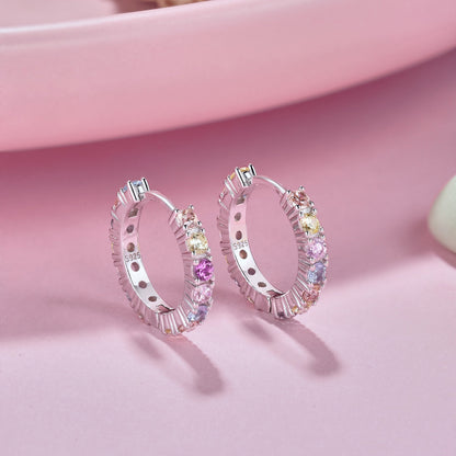 [ELAN LUXE]Radiant Colorful Round Cut Earrings