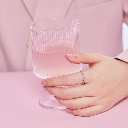 [ELAN LUXE]Sparkling Colorful Round Cut Tennis Ring