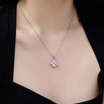 [ELAN LUXE]Heart-Shaped Four-Leaf Clover Bead Necklace