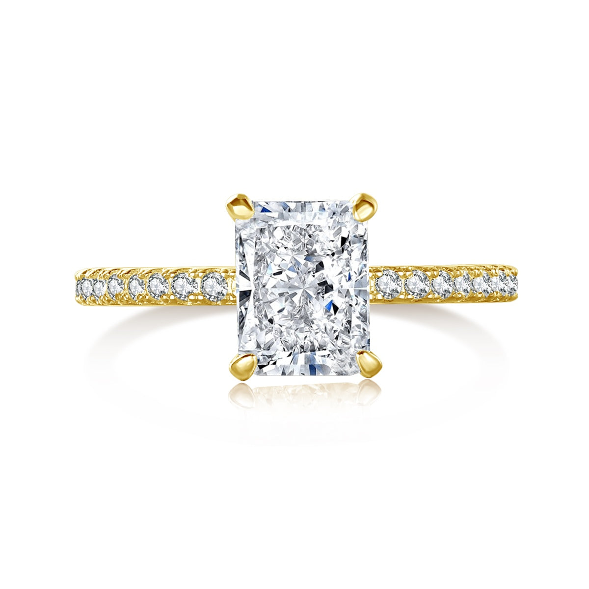 [ELAN LUXE]2.0 Carat Dazzling Sparkling Radiant Cut Party Ring