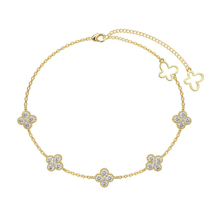 [ELAN LUXE]Four-Leaf Clover Hollow Butterfly Bracelet