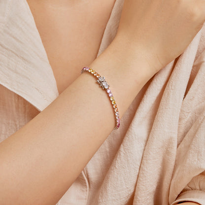 [ELAN LUXE]Radiant Colorful Round Cut Tennis Bracelet