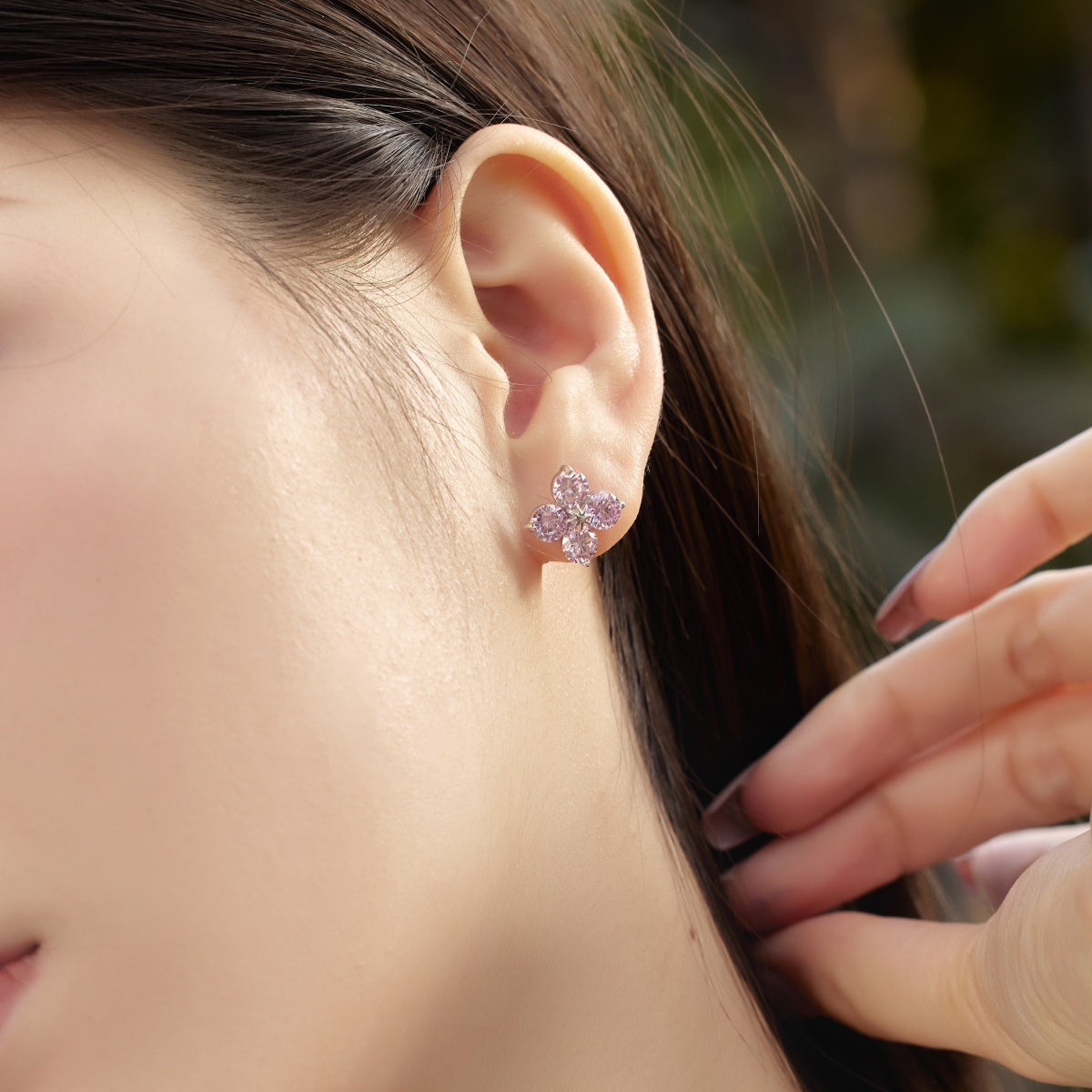 [ELAN LUXE]Four-Leaf Clover Eight-Pointed Star Earrings