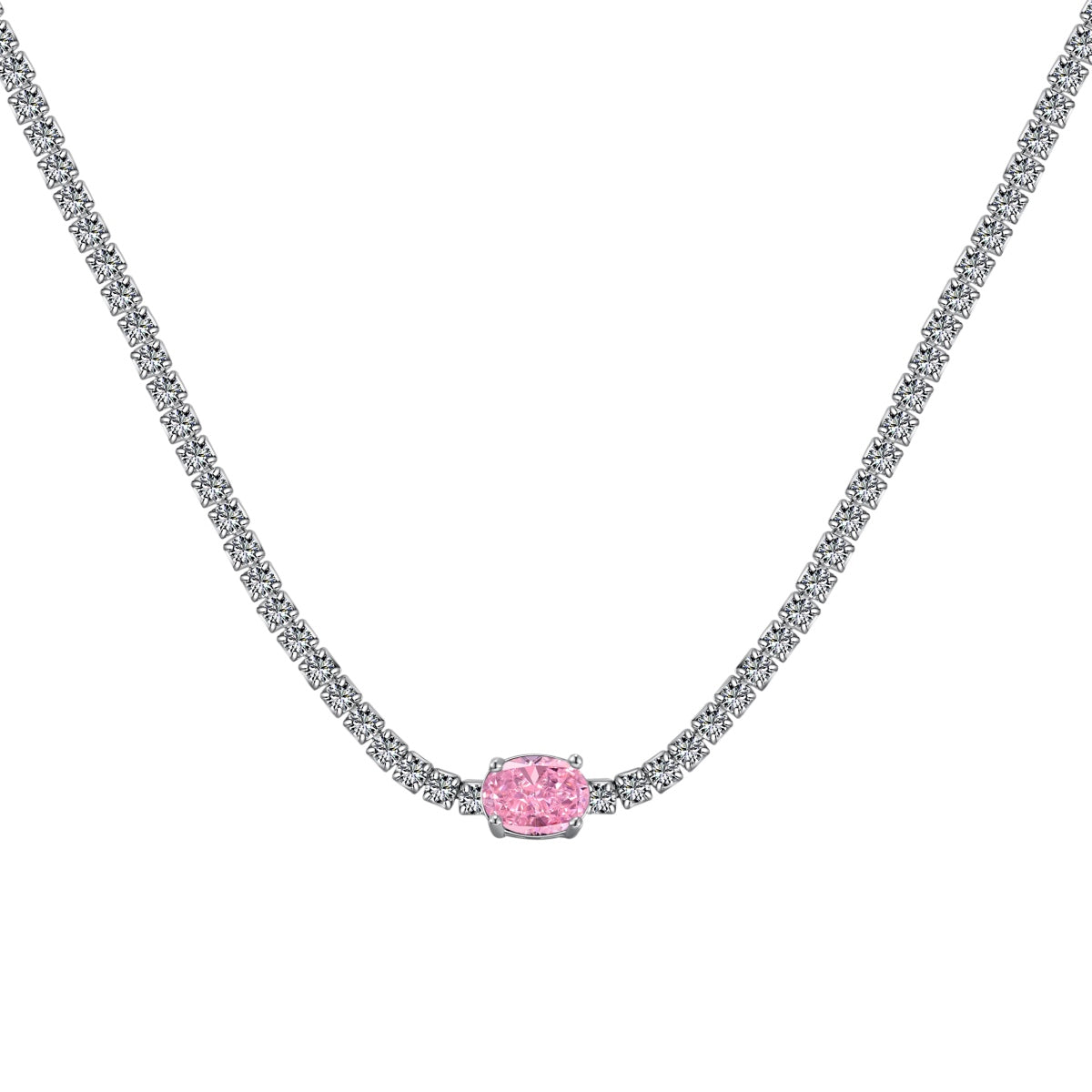 [ELAN LUXE]1.0 Carat Shining Oval Cut Necklace