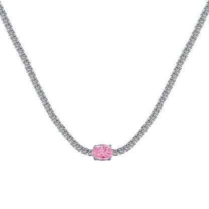[ELAN LUXE]1.0 Carat Shining Oval Cut Necklace