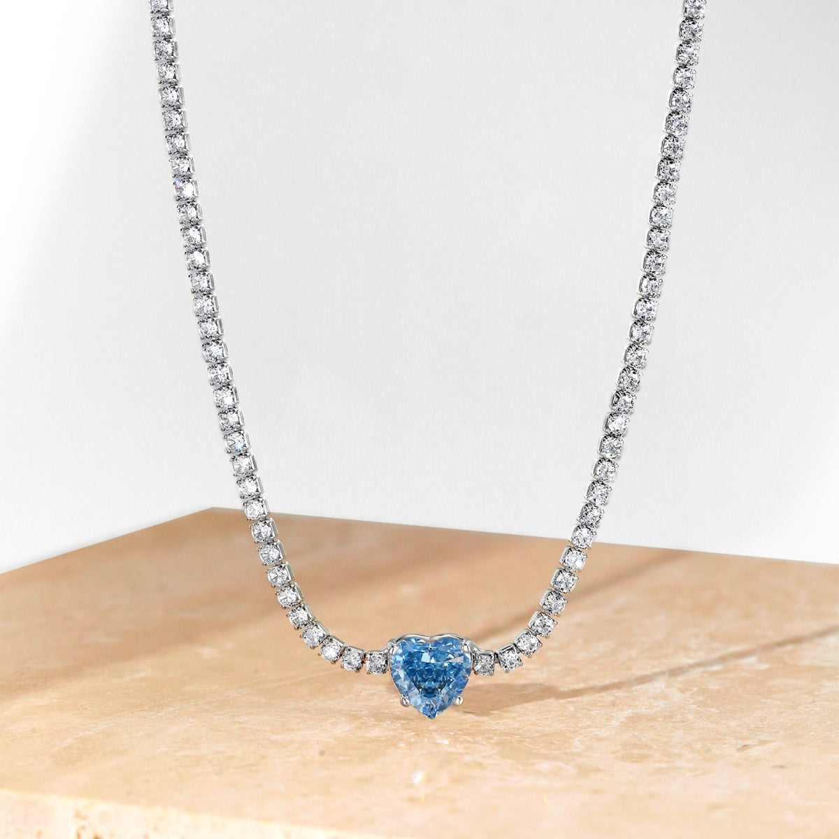 [ELAN LUXE]2.0 Carat Sparkling Tennis Heart Cut Necklace