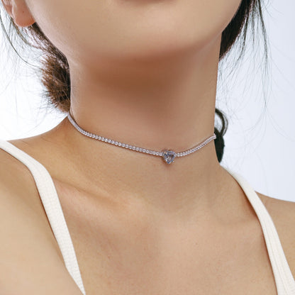 [ELAN LUXE]2.0 Carat Sparkling Tennis Heart Cut Necklace