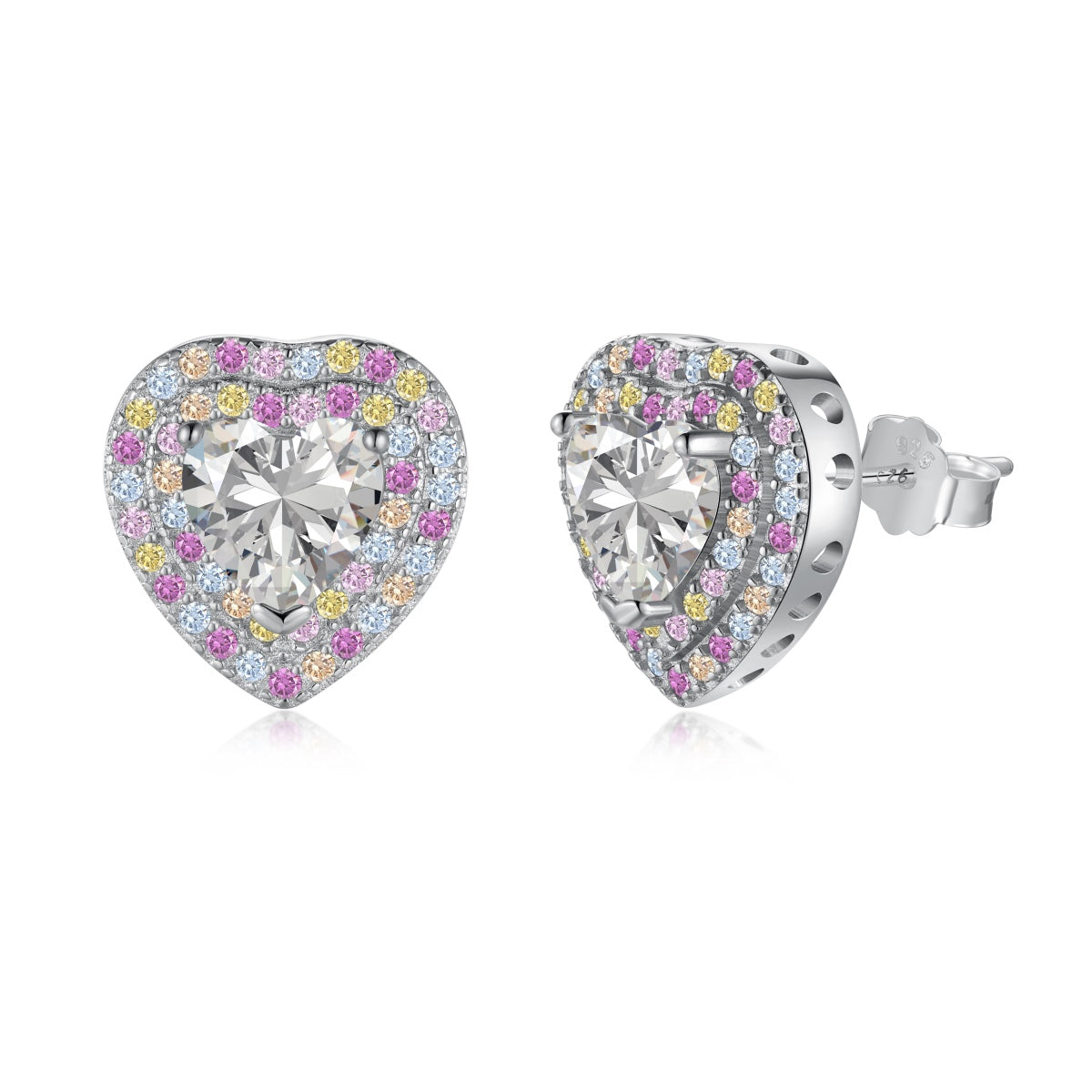 [ELAN LUXE]Dazzling Heart Shape Lover Earrings