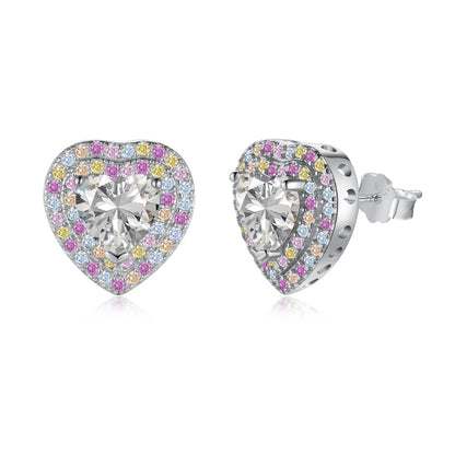 [ELAN LUXE]Dazzling Heart Shape Lover Earrings