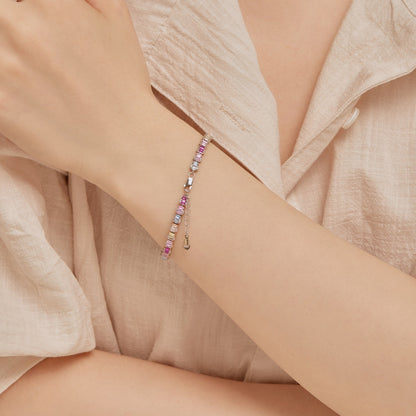 [ELAN LUXE]Delicate Colorful Emerald Cut Party Bracelet