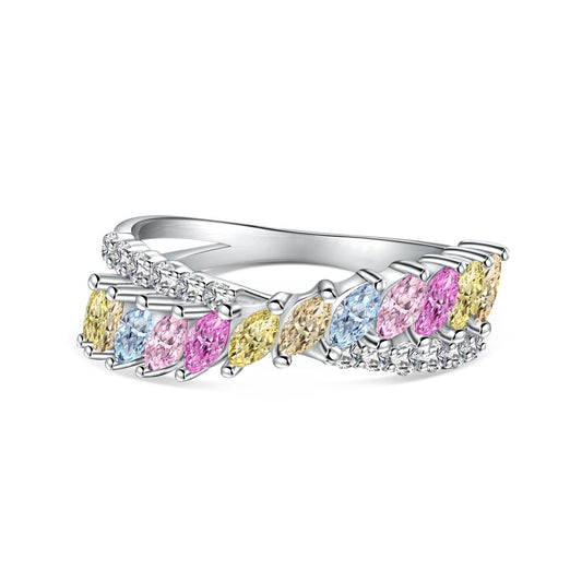 [ELAN LUXE]Unique Colorful Marquise Cut Daily Ring