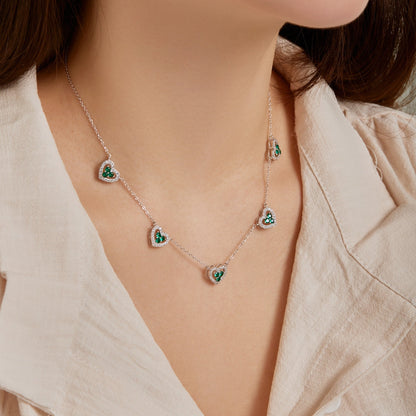 [ELAN LUXE]Sparkling Five Heart Necklace