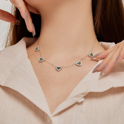 [ELAN LUXE]Sparkling Five Heart Necklace