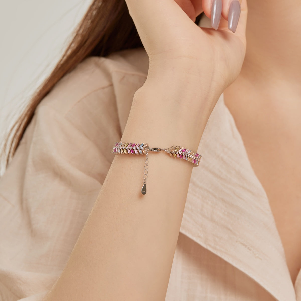 [ELAN LUXE]Dainty Radiant Emerald Cut Daily Bracelet