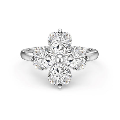 [ELAN LUXE]Heart-shaped Four-Leaf Clover Ball Ring