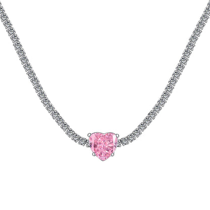 [ELAN LUXE]2.0 Carat Sparkling Tennis Heart Cut Necklace