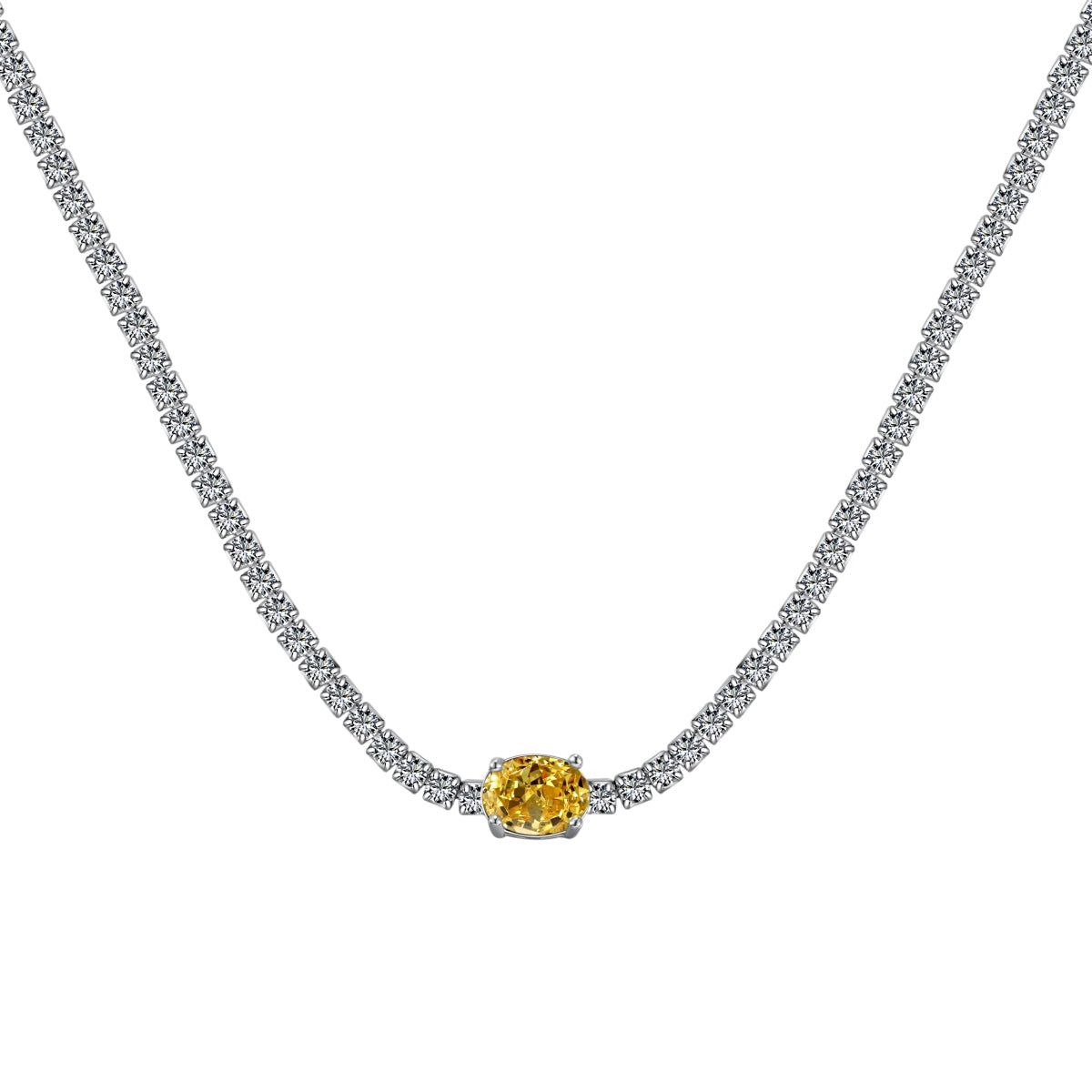 [ELAN LUXE]1.0 Carat Shining Oval Cut Necklace