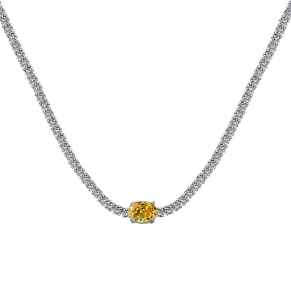 [ELAN LUXE]1.0 Carat Shining Oval Cut Necklace