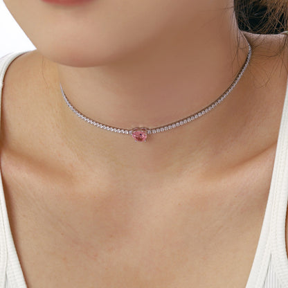 [ELAN LUXE]2.0 Carat Sparkling Tennis Heart Cut Necklace