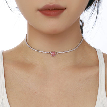 [ELAN LUXE]2.0 Carat Sparkling Tennis Heart Cut Necklace