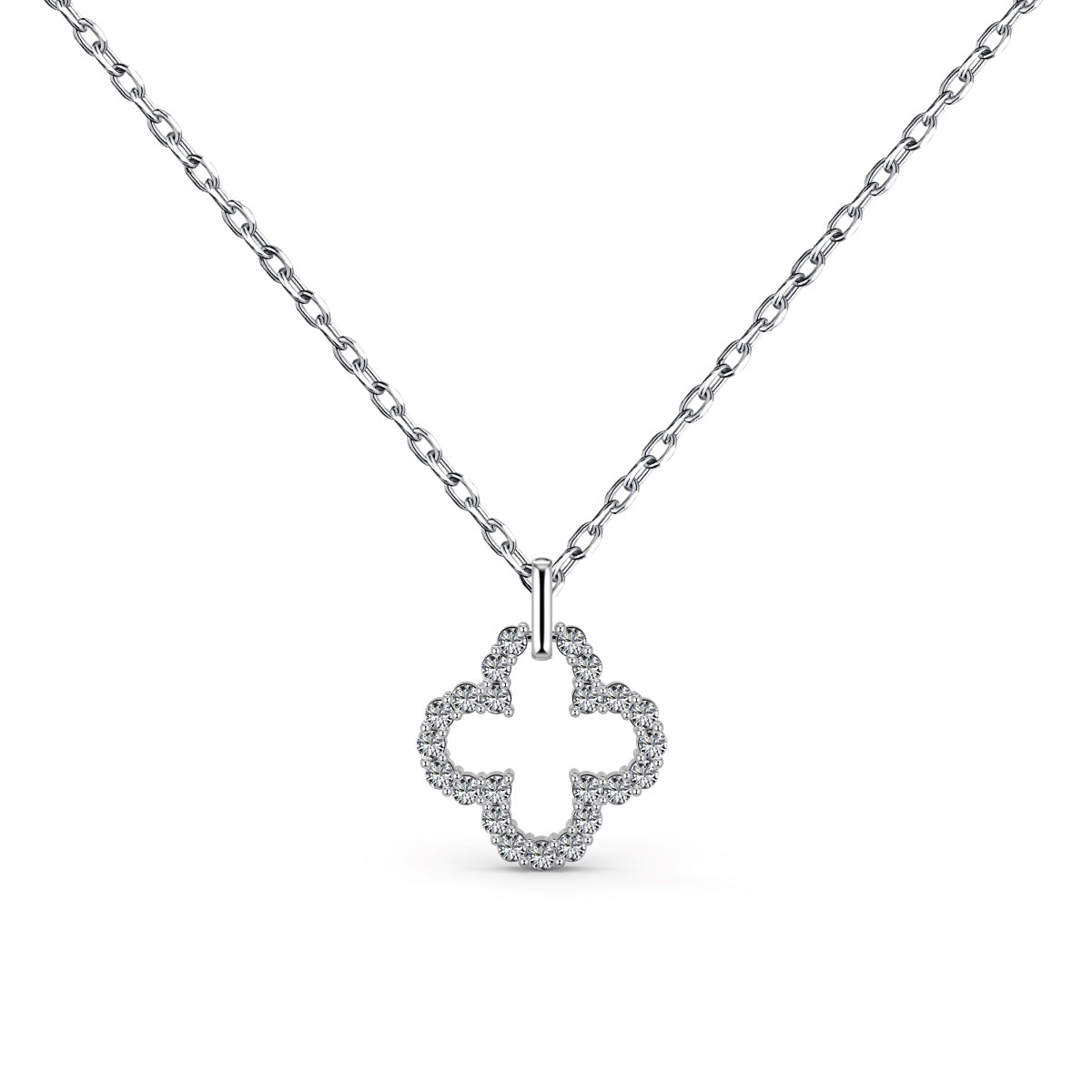 [ELAN LUXE]Four-Leaf Clover Hollow Design Exquisite Necklace
