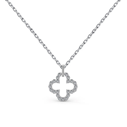 [ELAN LUXE]Four-Leaf Clover Hollow Design Exquisite Necklace