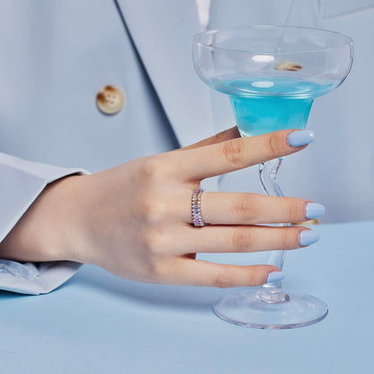 [ELAN LUXE]Splashy Ornate Emerald Cut Cocktail Ring