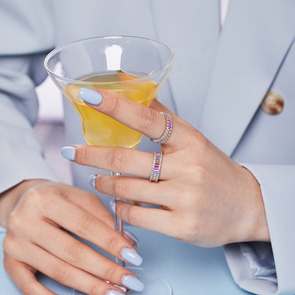 [ELAN LUXE]Splashy Ornate Emerald Cut Cocktail Ring