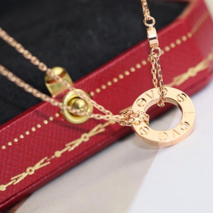 [ELAN LUXE]LOVE NECKLACE ADJUSTABLE ROSE GOLD 2 DIAMOND