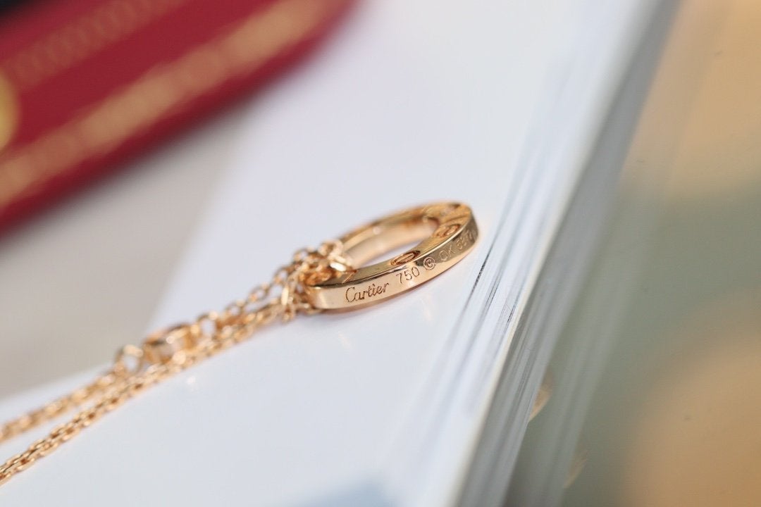 [ELAN LUXE]LOVE NECKLACE ADJUSTABLE ROSE GOLD 2 DIAMOND