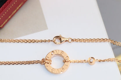 [ELAN LUXE]LOVE NECKLACE ADJUSTABLE ROSE GOLD 2 DIAMOND
