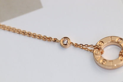 [ELAN LUXE]LOVE NECKLACE ADJUSTABLE ROSE GOLD 2 DIAMOND