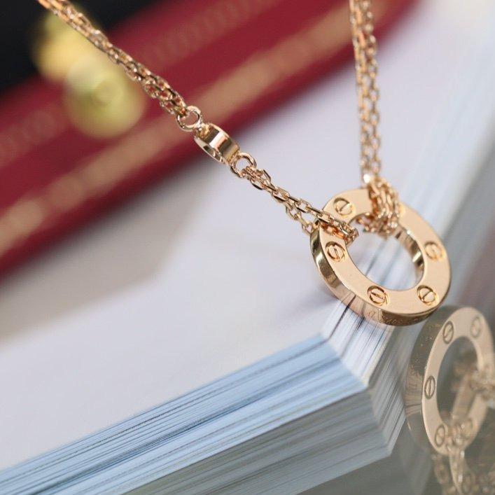 [ELAN LUXE]LOVE NECKLACE ADJUSTABLE ROSE GOLD 2 DIAMOND