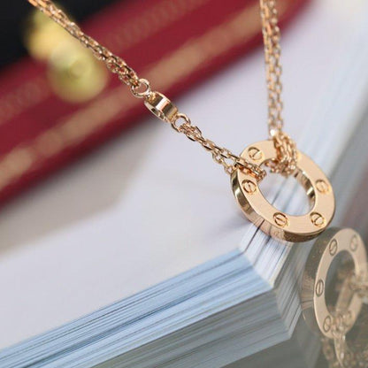[ELAN LUXE]LOVE NECKLACE ADJUSTABLE ROSE GOLD 2 DIAMOND