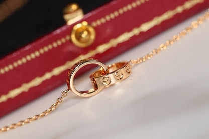 [ELAN LUXE]LOVE NECKLACE PINK GOLD AND SILVER