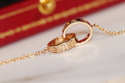 [ELAN LUXE]LOVE NECKLACE PINK GOLD AND SILVER