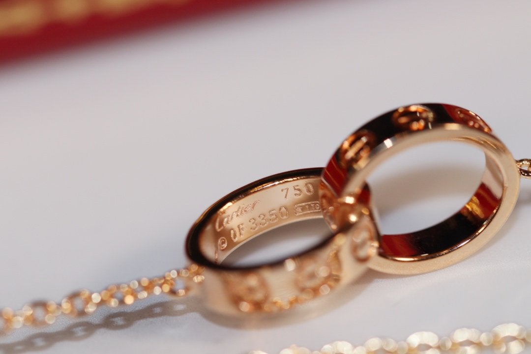 [ELAN LUXE]LOVE NECKLACE PINK GOLD AND SILVER