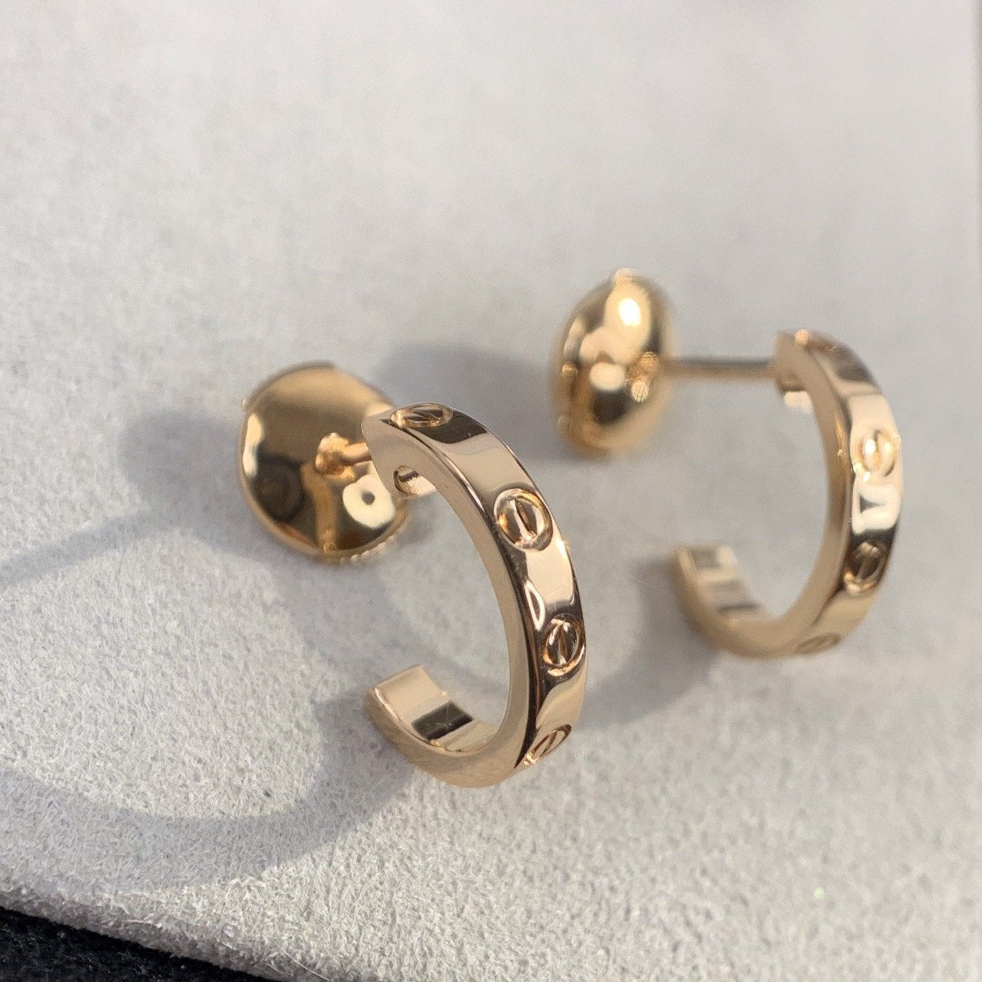 [ELAN LUXE]LOVE EARRINGS 2.65MM PINK GOLD