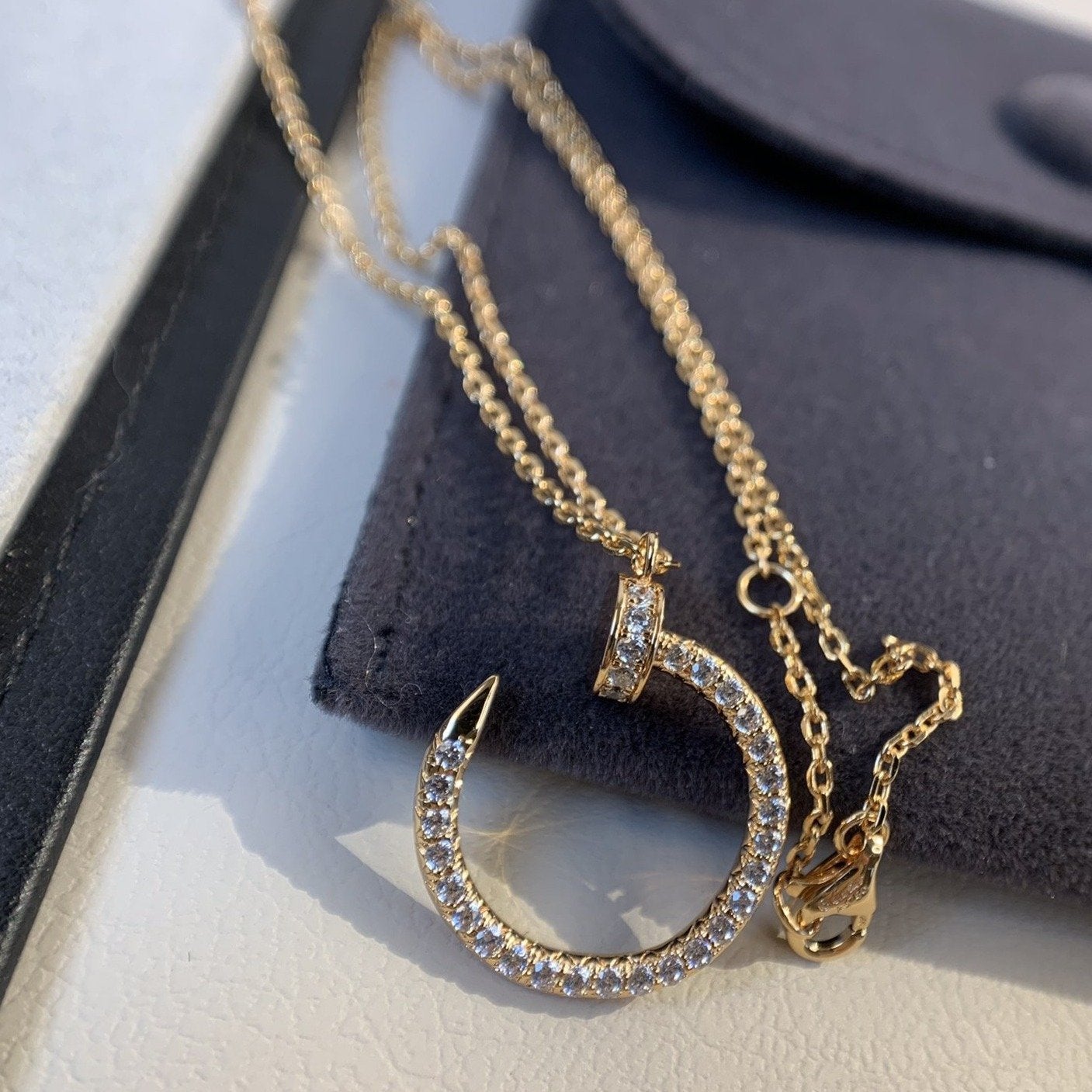 [ELAN LUXE]JUSTE NECKLACE PINK GOLD DIAMONDS