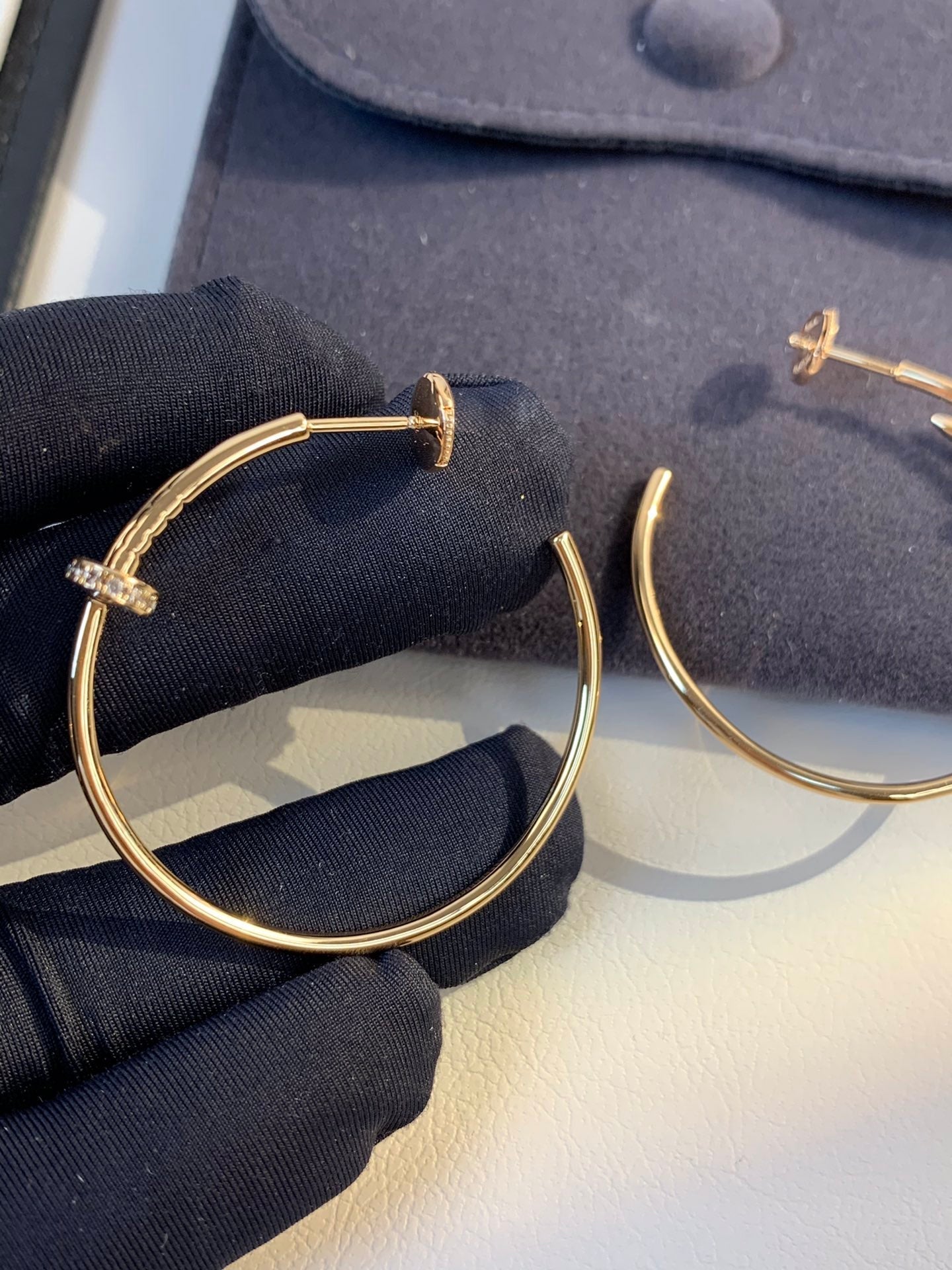 [ELAN LUXE]JUSTE EARRINGS GOLD DIAMONDS 1.8MM
