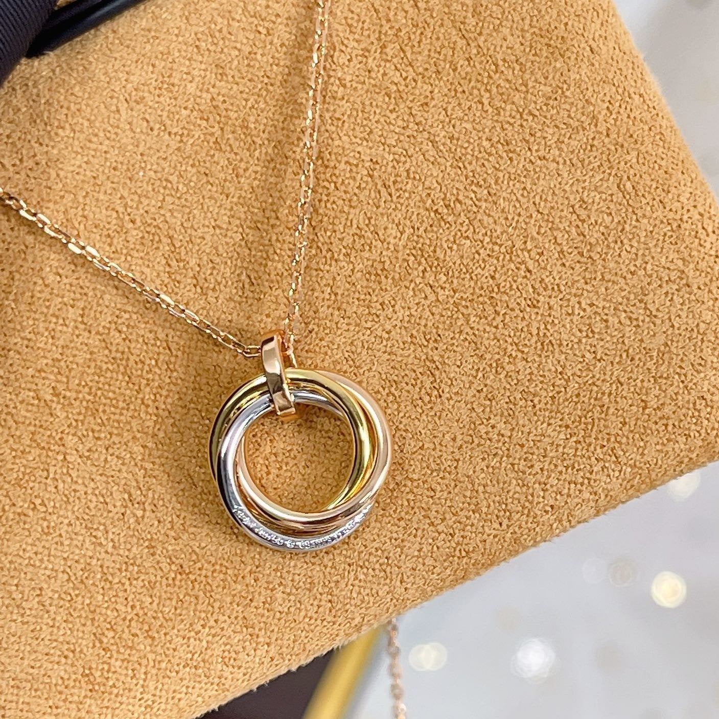 [ELAN LUXE]TRINITY NECKLACE SILVER GOLD PINK GOLD DIAMONDS