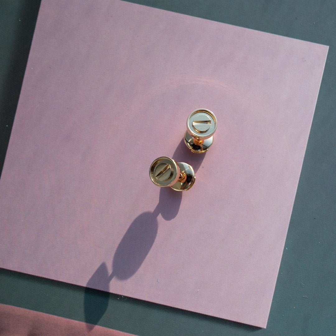 [ELAN LUXE]LOVE EARRINGS PINK GOLD 10MM