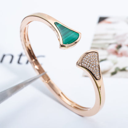 [ELAN LUXE]DREAM BRACELET OPEN MALACHITE PINK GOLD