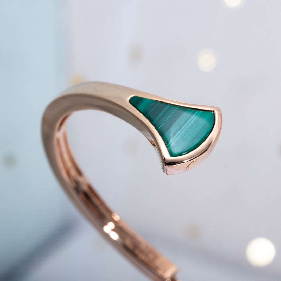 [ELAN LUXE]DREAM BRACELET OPEN MALACHITE PINK GOLD
