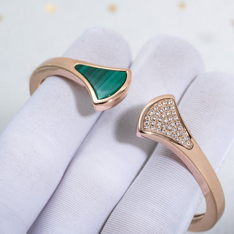 [ELAN LUXE]DREAM BRACELET OPEN MALACHITE PINK GOLD