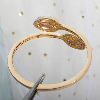[ELAN LUXE]SERPENTI BRACELET PINK GOLD DIAMOND DOUBLE SNAKE