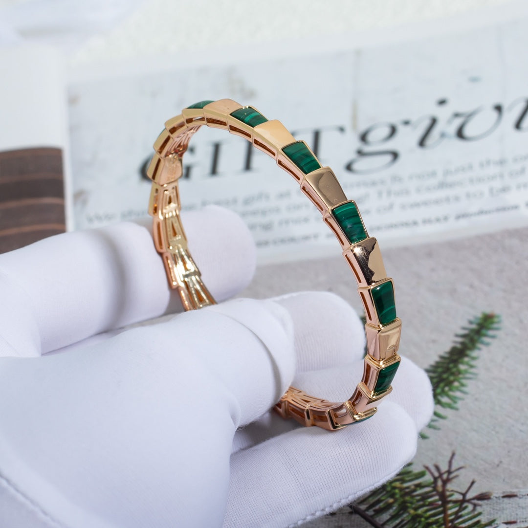 [ELAN LUXE]SERPENTI BRACELET PINK GOLD MALACHITE