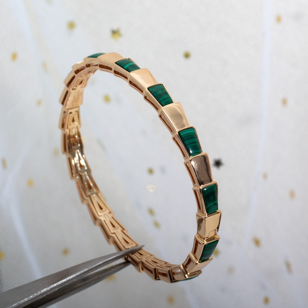 [ELAN LUXE]SERPENTI BRACELET PINK GOLD MALACHITE