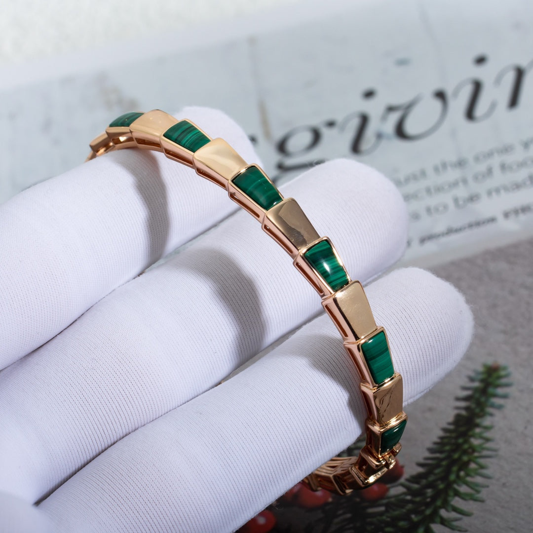[ELAN LUXE]SERPENTI BRACELET PINK GOLD MALACHITE