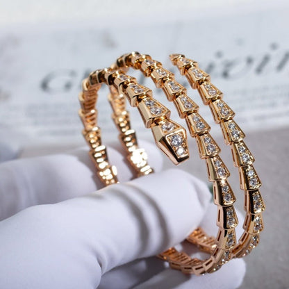 [ELAN LUXE]SERPENTI BRACELET PINK GOLD DIAMOND DOUBLE ROW